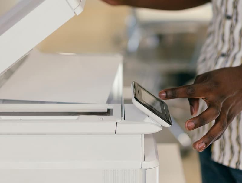 Man scanning documents